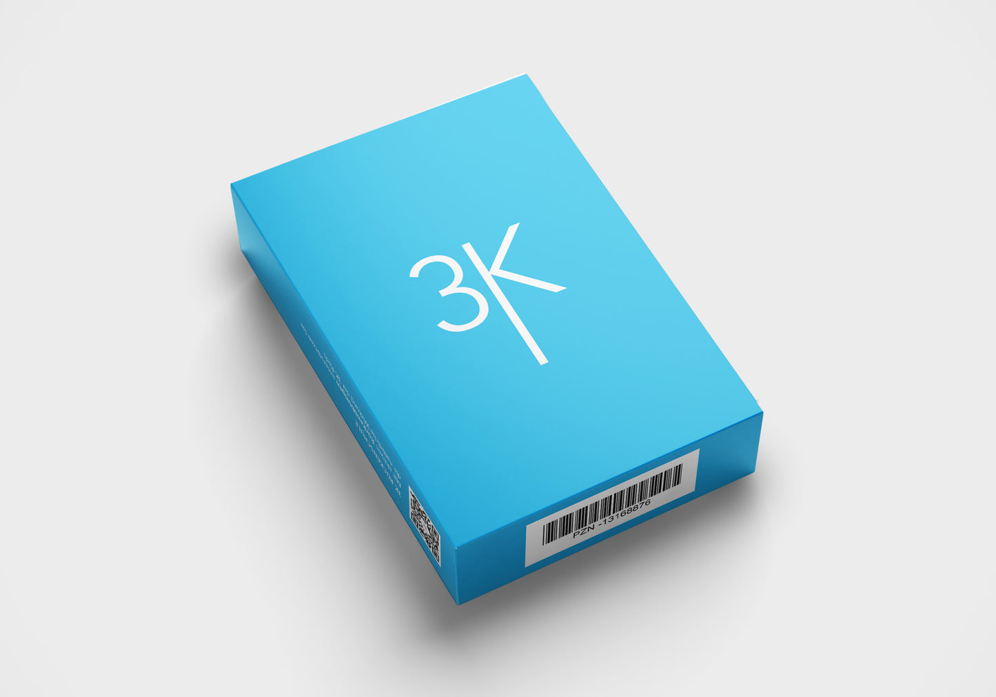 3K-Pads 3er Verpackung. Hilfsmittel gegen Rückenbeschwerden in hochwertiger, umweltschonender Verpackung. Blaue Verpackung mit weißem Logo.